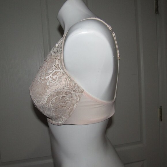 ThirdLove 24/7 Lace Contour Plunge Bra 35E ― Blush Nude Romantic Lift - Picture 2 of 4